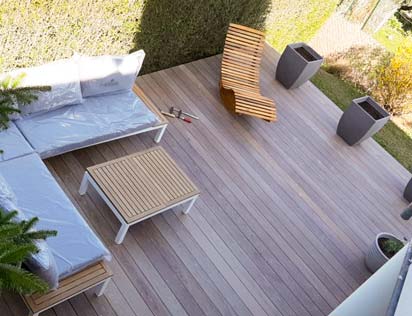 Terrasse IPE Masssivholz auf Aluminium Unterkonstruktion